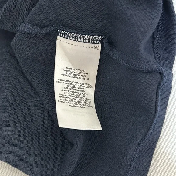 LAUREN RALH LAUREN WOMENS TIE  SLEEVE TOP PULLOVER NAVY Sz SMALL - Picture 8 of 10